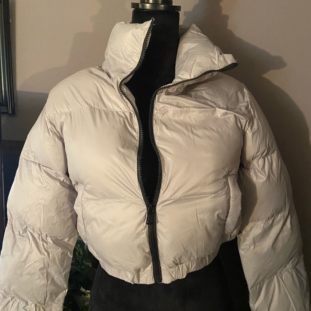 🔥Zip Puffer Parka Silver/Gray